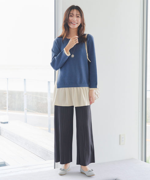 ヴィンテージサテンニットコンビチュニック