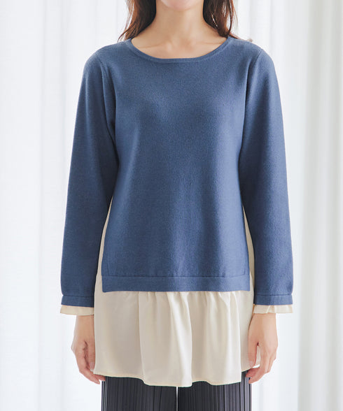 ヴィンテージサテンニットコンビチュニック