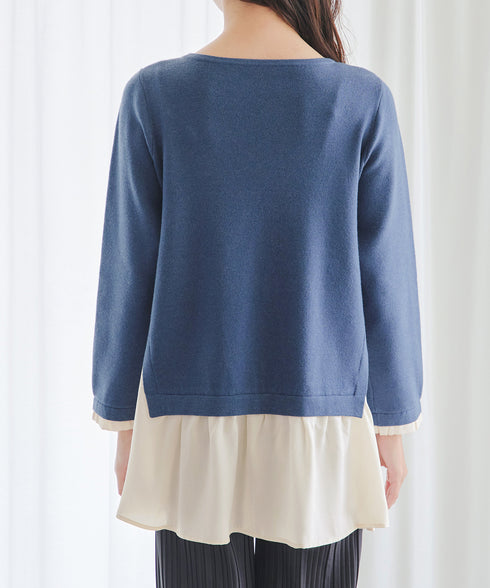 ヴィンテージサテンニットコンビチュニック