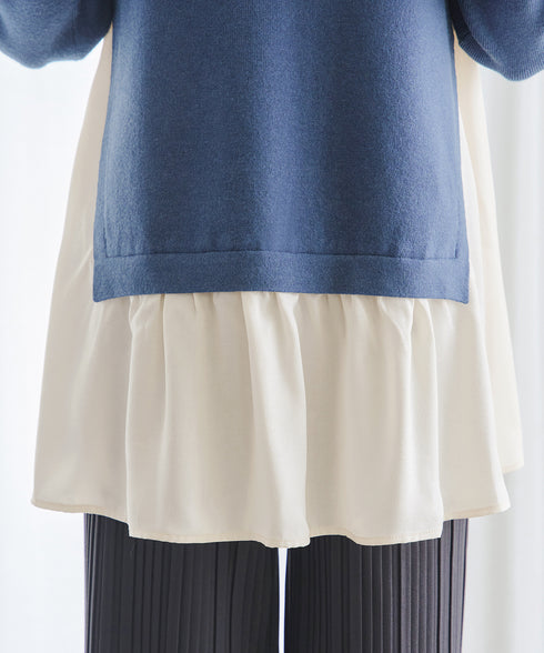 ヴィンテージサテンニットコンビチュニック