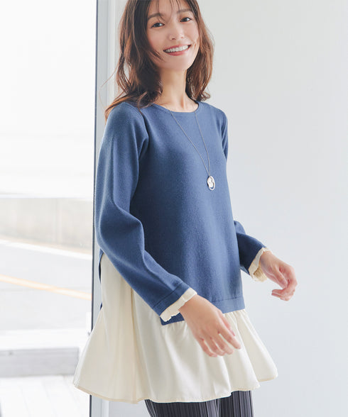 ヴィンテージサテンニットコンビチュニック