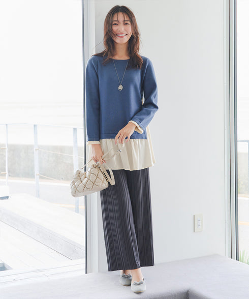 ヴィンテージサテンニットコンビチュニック