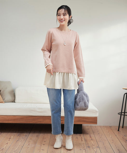 ヴィンテージサテンニットコンビチュニック