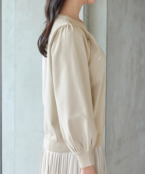 【クリアランスセール】フラワー刺繍ニットトップス