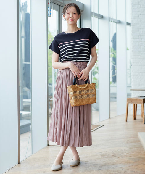 【安田美沙子さん着用】ヴィンテージサテンプリーツスカート