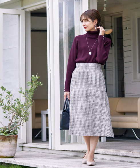 【新色追加】タートルボタンニットトップス