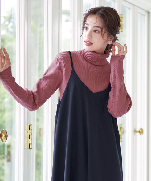 【新色追加】タートルボタンニットトップス