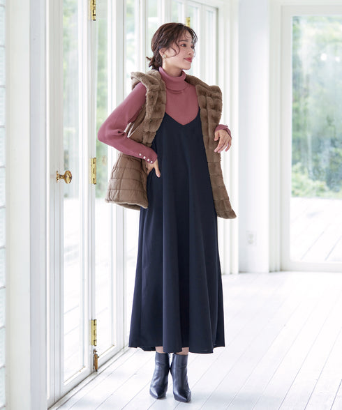 【新色追加】タートルボタンニットトップス