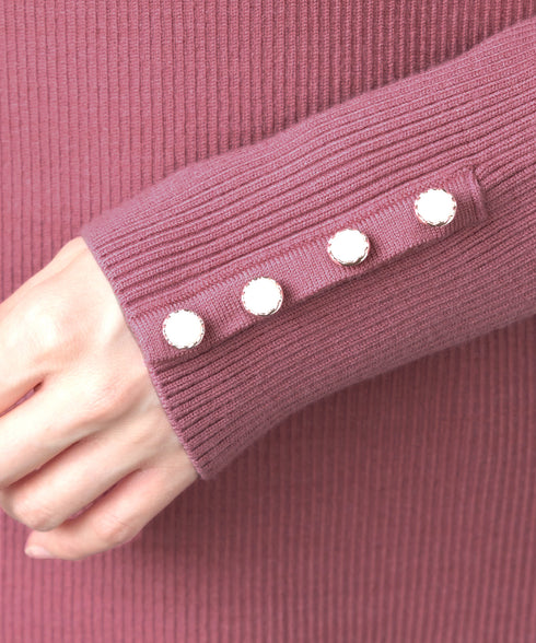 【新色追加】タートルボタンニットトップス