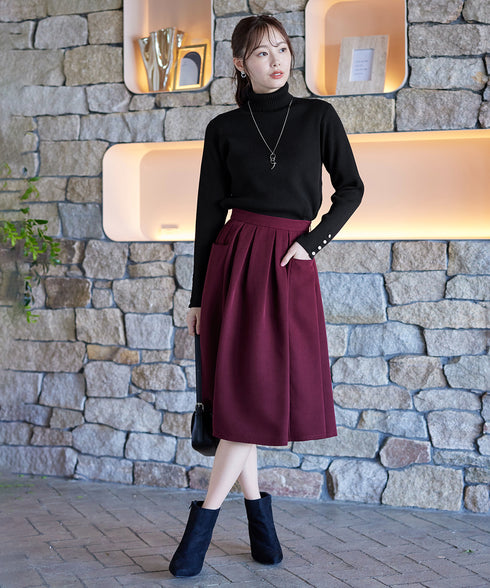 【新色追加】タートルボタンニットトップス