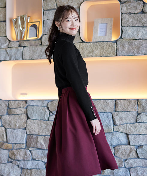 【新色追加】タートルボタンニットトップス