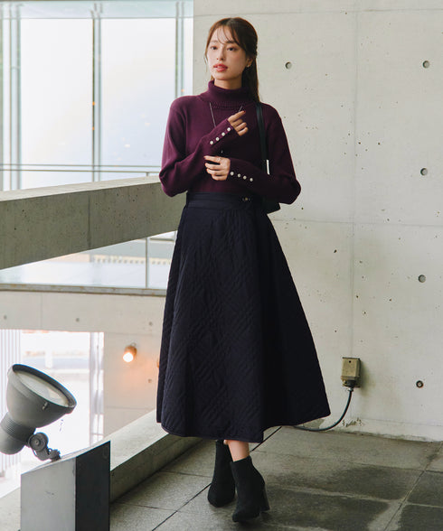 【新色追加】タートルボタンニットトップス