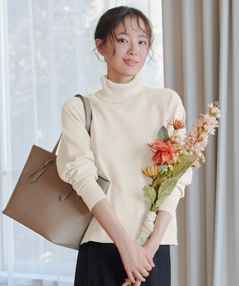 【安田美沙子さん着用 / 選べる2type】ラグランニットトップス