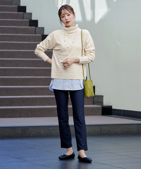 【安田美沙子さん着用 / 選べる2type】ラグランニットトップス