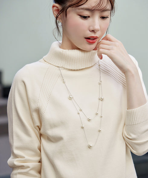 【安田美沙子さん着用 / 選べる2type】ラグランニットトップス