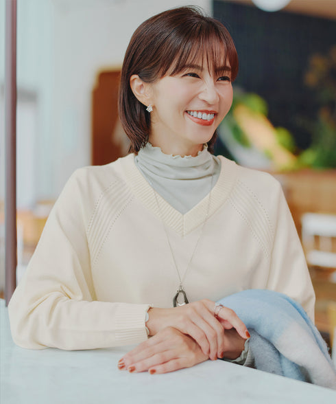 【安田美沙子さん着用 / 選べる2type】ラグランニットトップス