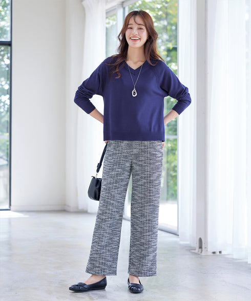 【安田美沙子さん着用 / 選べる2type】ラグランニットトップス