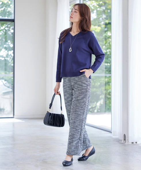 【安田美沙子さん着用 / 選べる2type】ラグランニットトップス