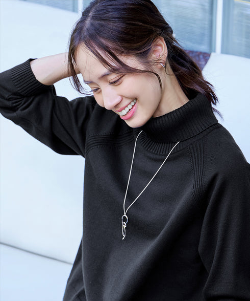 【安田美沙子さん着用 / 選べる2type】ラグランニットトップス