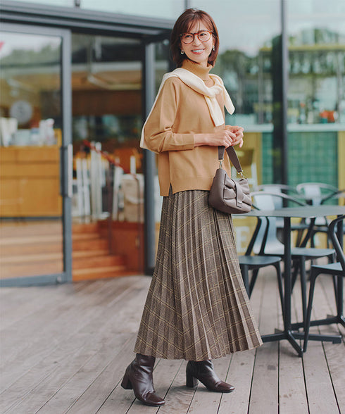 【安田美沙子さん着用】チェックプリーツスカート