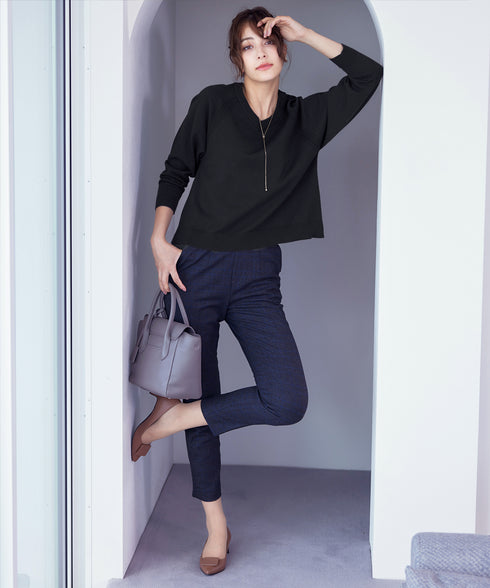 【安田美沙子さん着用 / 選べる2type】ラグランニットトップス