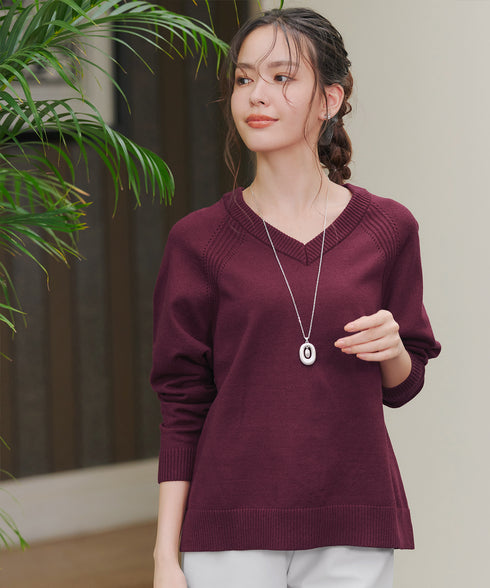 【安田美沙子さん着用 / 選べる2type】ラグランニットトップス