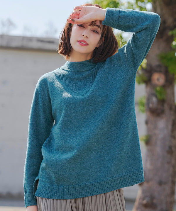 【アウトレット】重ね着風ニットトップス