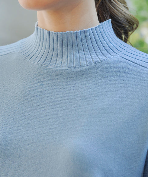 【クリアランスセール】配色ハイネックニットトップス