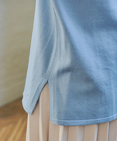 【クリアランスセール】配色ハイネックニットトップス