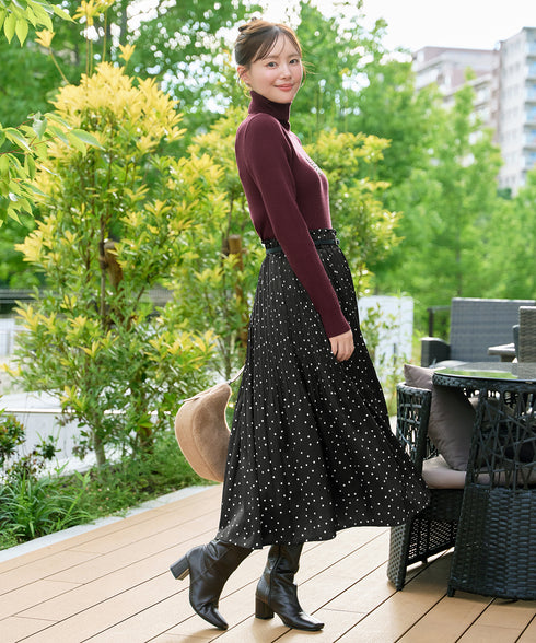 【安めぐみさん着用】タートルリブニットトップス
