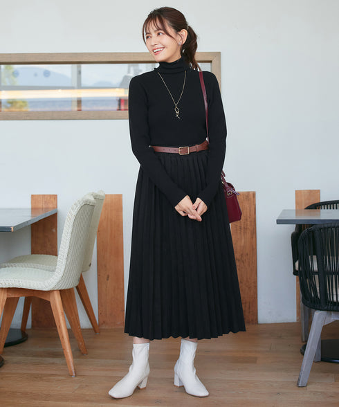 【安めぐみさん着用】タートルリブニットトップス