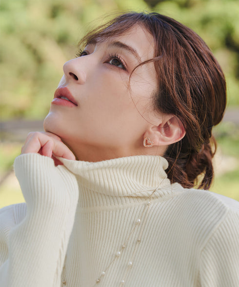 タートルリブニットトップス