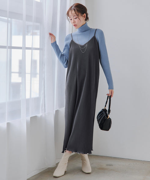 タートルリブニットトップス