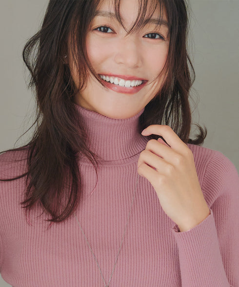 タートルリブニットトップス