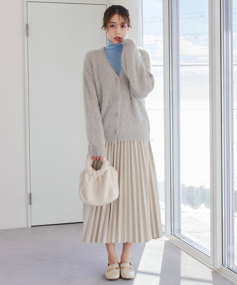 タートルリブニットトップス