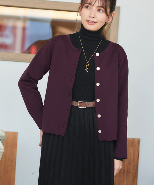 タートルリブニットトップス