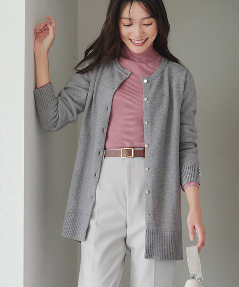 タートルリブニットトップス