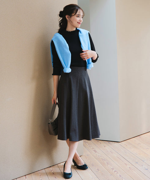 【安田美沙子さん着用・選べる2type】フリルニットトップス