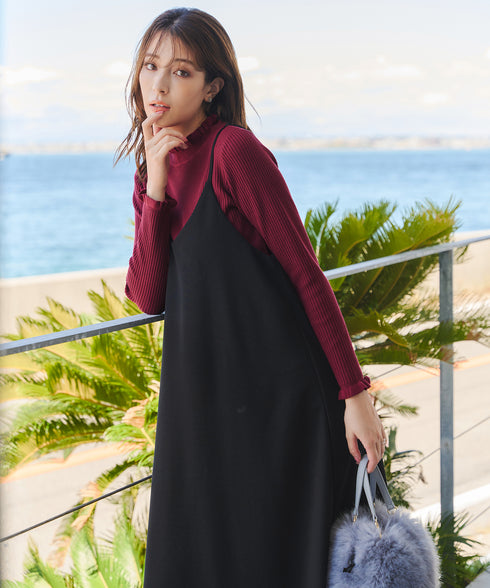 【安田美沙子さん着用・選べる2type】フリルニットトップス