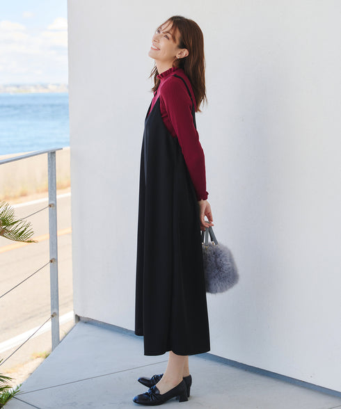 【安田美沙子さん着用・選べる2type】フリルニットトップス