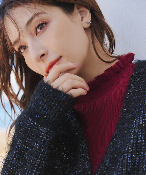 【安田美沙子さん着用・選べる2type】フリルニットトップス