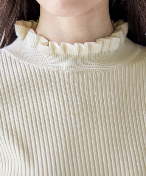 【安田美沙子さん着用・選べる2type】フリルニットトップス