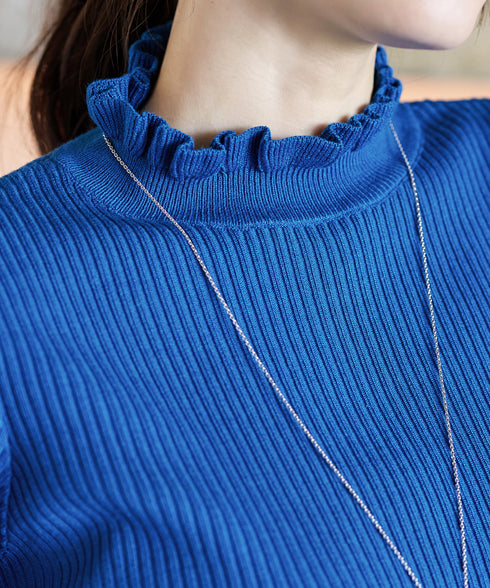 【安田美沙子さん着用・選べる2type】フリルニットトップス