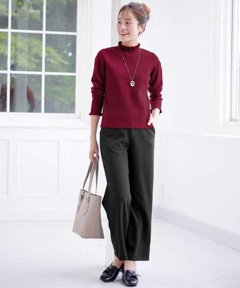 【安田美沙子さん着用・選べる2type】フリルニットトップス