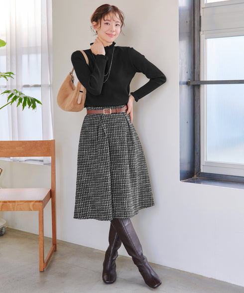 【安田美沙子さん着用・選べる2type】フリルニットトップス