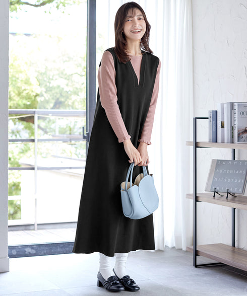 【安田美沙子さん着用・選べる2type】フリルニットトップス