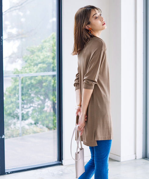 【アウトレット】キーネックニットチュニック