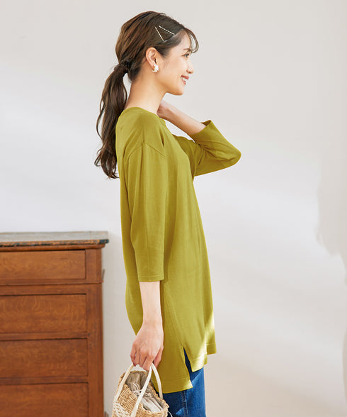 【アウトレット】キーネックニットチュニック