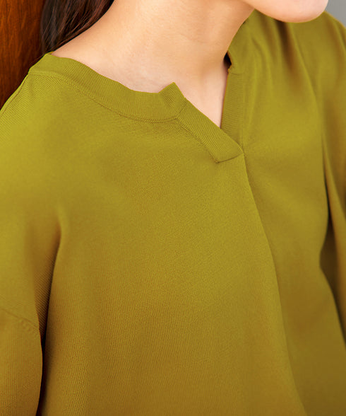 【アウトレット】キーネックニットチュニック