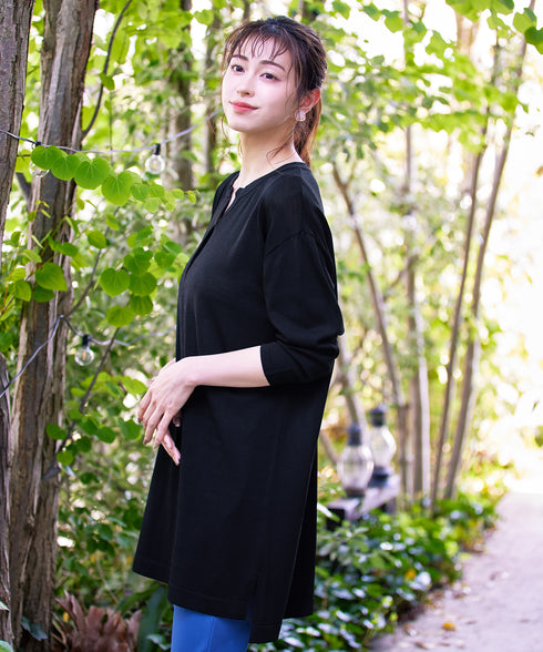 【アウトレット】キーネックニットチュニック